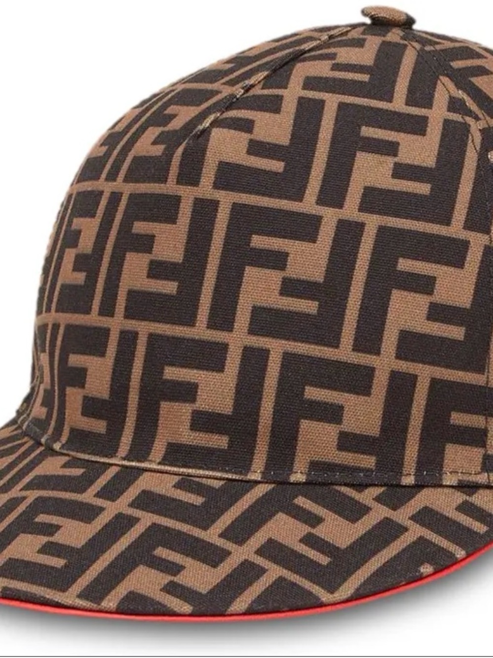 Fendi Brown and Black FF Logo Baseball Cap